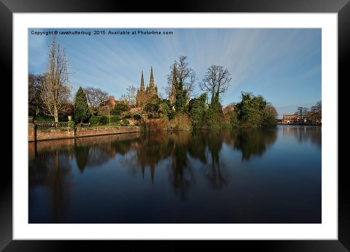 Lichfield Cathedral And Minster Pool Reflection Framed Mounted Print by rawshutterbug 