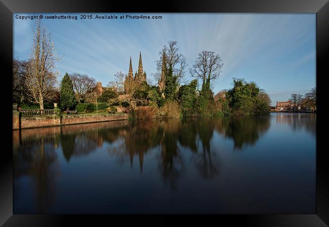 Lichfield Cathedral And Minster Pool Reflection Framed Print by rawshutterbug 