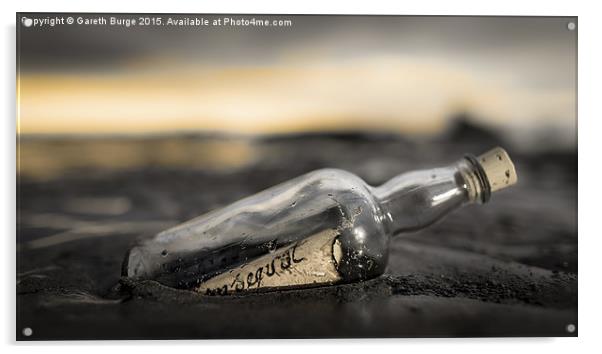 Message In A Bottle Acrylic by Gareth Burge Photography
