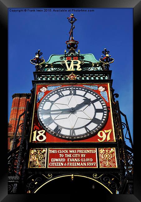  Chester’s famous Eastgate Clock Framed Print by Frank Irwin