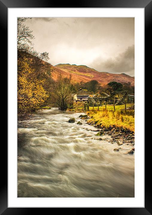 River Eamont, Howtown, Cumbria. Framed Mounted Print by Jim kernan