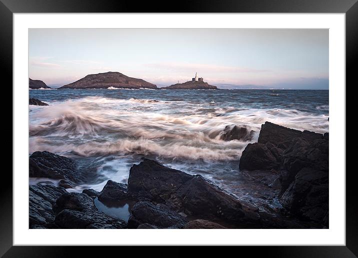  Mumbles lighthouse Gower Framed Mounted Print by Leighton Collins