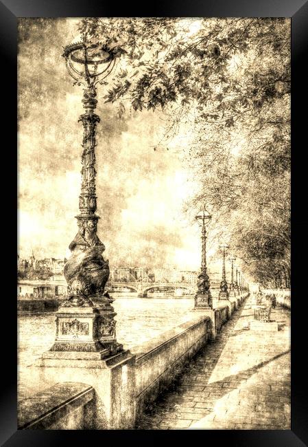 River Thames Path Vintage Framed Print by David Pyatt