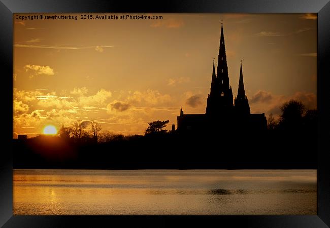 Cathedral and Stowe Pool at Sunset Framed Print by rawshutterbug 