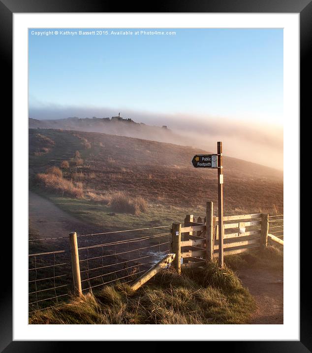 Peak District sunset view after the mist clears Framed Mounted Print by Kathryn Bassett