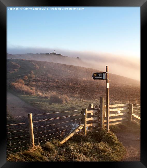 Peak District sunset view after the mist clears Framed Print by Kathryn Bassett