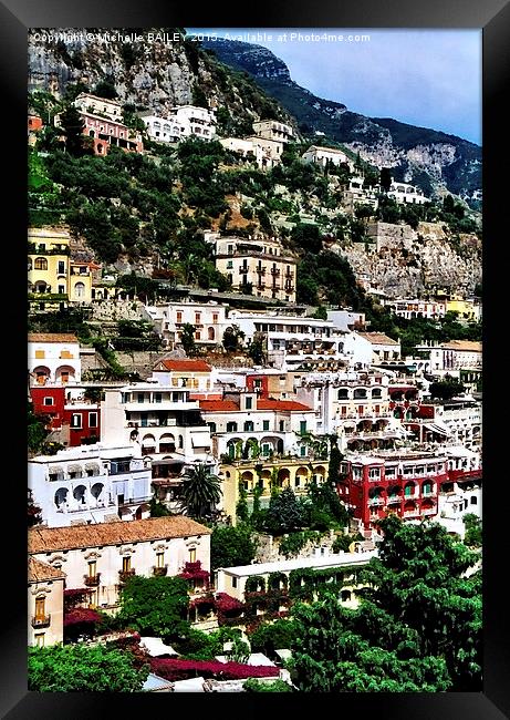 Tumbling Terraces Positano  Framed Print by Michelle BAILEY