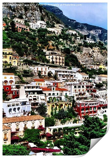 Tumbling Terraces Positano  Print by Michelle BAILEY