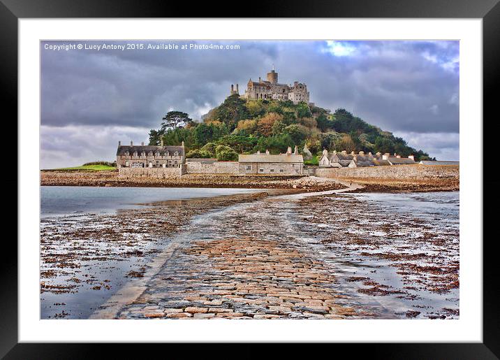 Causeway to St Michaels Mount Framed Mounted Print by Lucy Antony