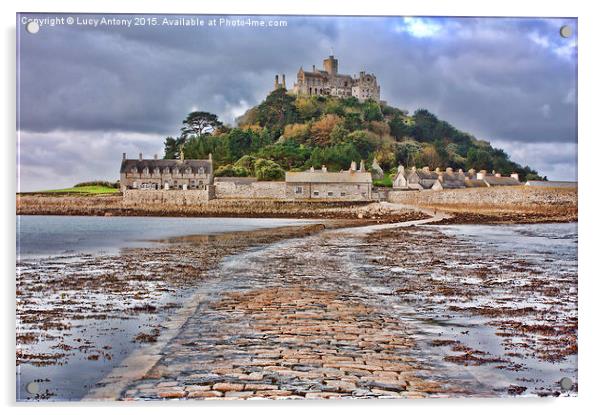 Causeway to St Michaels Mount Acrylic by Lucy Antony