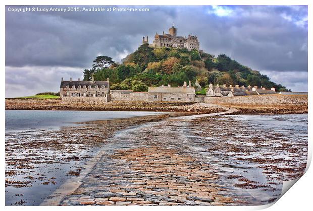 Causeway to St Michaels Mount Print by Lucy Antony