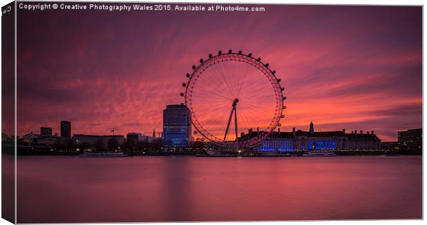 London Eye at Dawn  Canvas Print by Creative Photography Wales