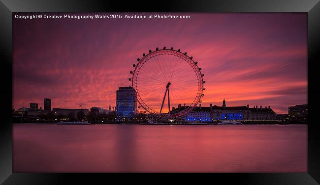 London Eye at Dawn  Framed Print by Creative Photography Wales
