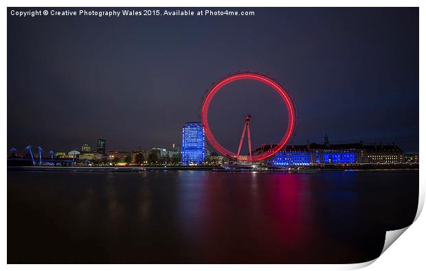 Thames Embankment, London Print by Creative Photography Wales