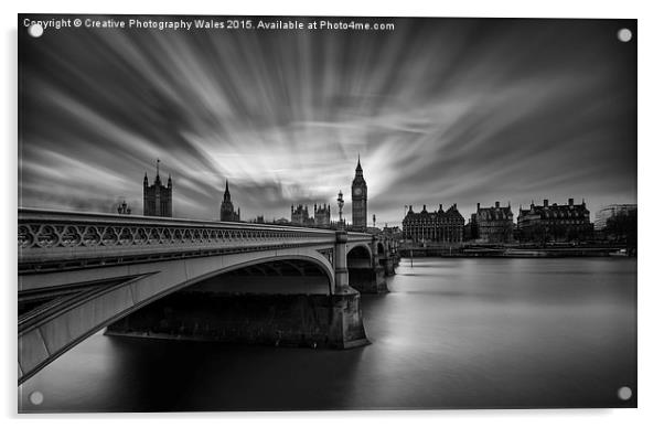 Westminster Bridge and Big Ben Acrylic by Creative Photography Wales