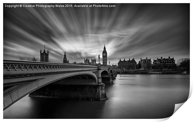 Westminster Bridge and Big Ben Print by Creative Photography Wales
