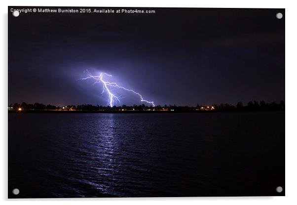  Lightning at the lake Acrylic by Matthew Burniston