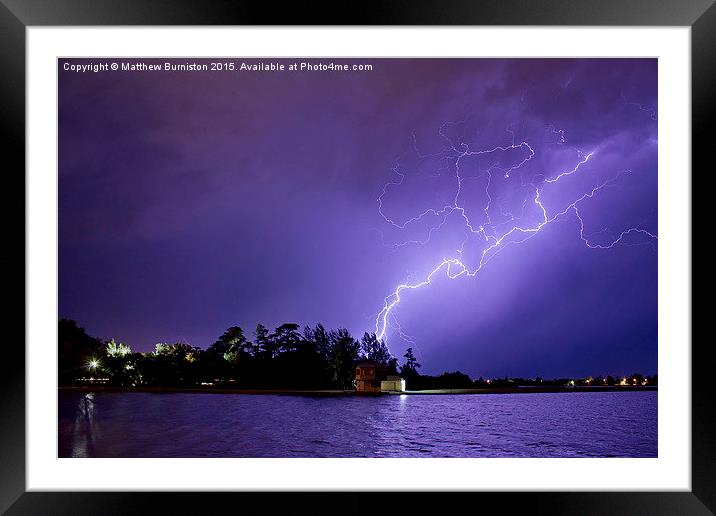  Lightning at lake Wendouree Framed Mounted Print by Matthew Burniston