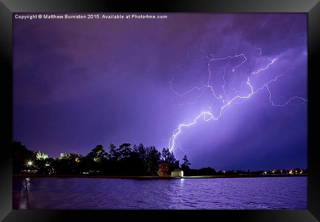  Lightning at lake Wendouree Framed Print by Matthew Burniston