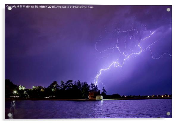  Lightning at lake Wendouree Acrylic by Matthew Burniston