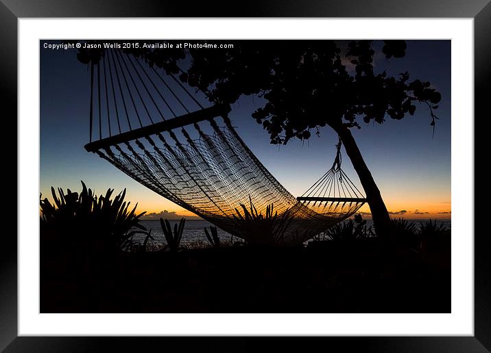 Silhouette of a hammock Framed Mounted Print by Jason Wells