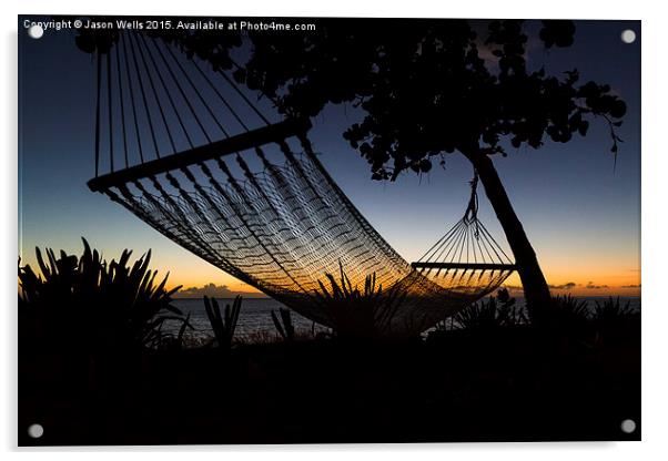 Silhouette of a hammock Acrylic by Jason Wells