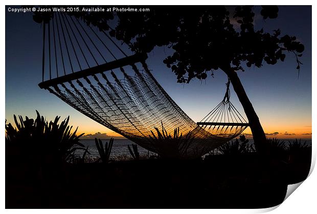Silhouette of a hammock Print by Jason Wells
