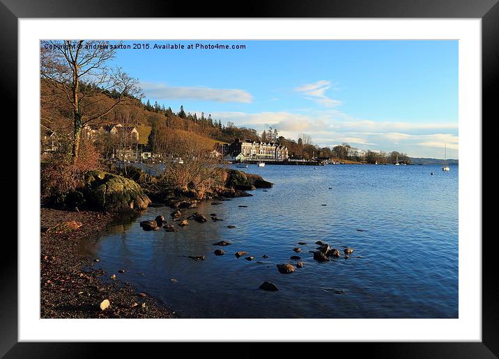  AMBLESIDE SHORE Framed Mounted Print by andrew saxton