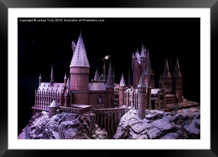  Night time at Hogwarts castle. Framed Mounted Print by James Tully