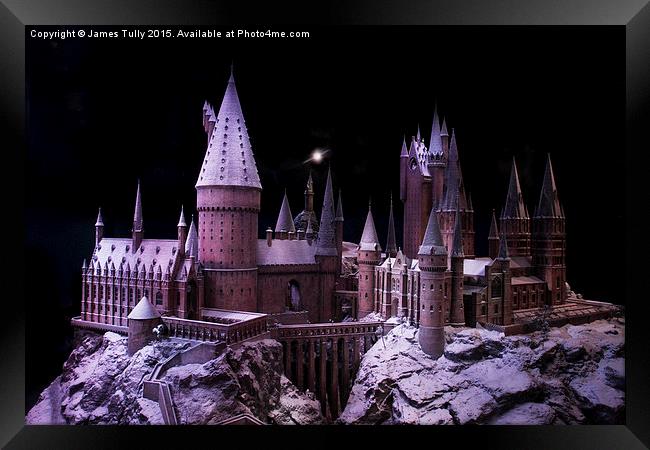 Night time at Hogwarts castle. Framed Print by James Tully