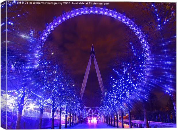   Christmas At The London Eye Zoom Canvas Print by Colin Williams Photography