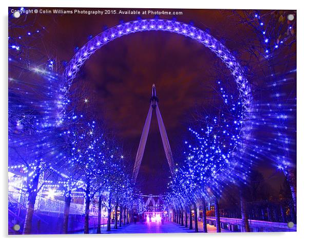   Christmas At The London Eye Zoom Acrylic by Colin Williams Photography