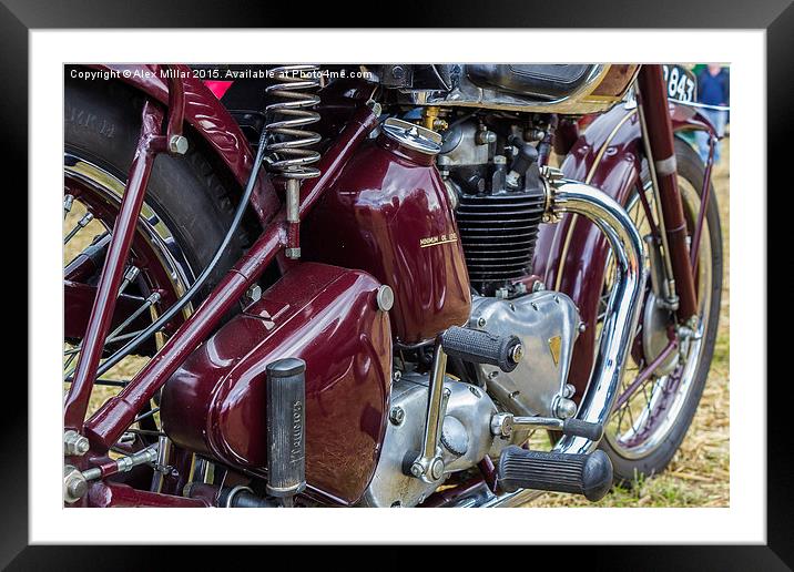 Motorbike Engine Framed Mounted Print by Alex Millar