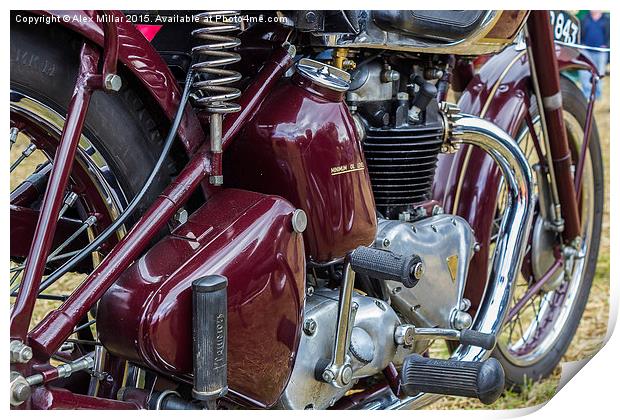  Motorbike Engine Print by Alex Millar