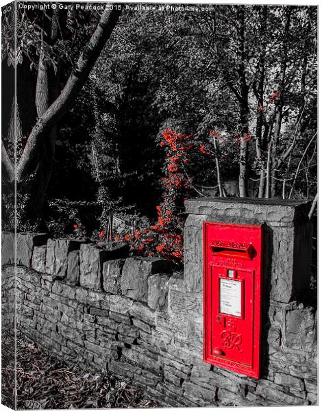 Postbox in red Canvas Print by Gary Peacock