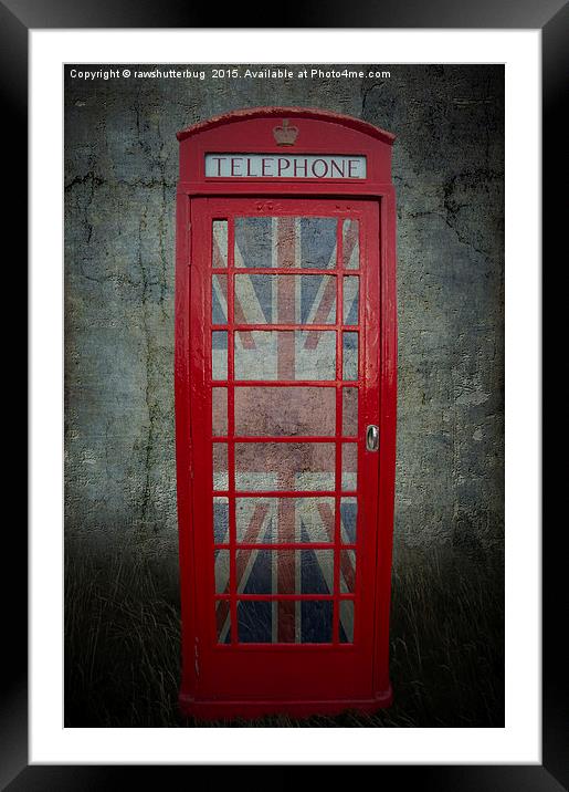 Red Telephone Box Framed Mounted Print by rawshutterbug 