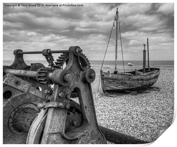  Winch and Boats Print by Tony Sharp LRPS CPAGB