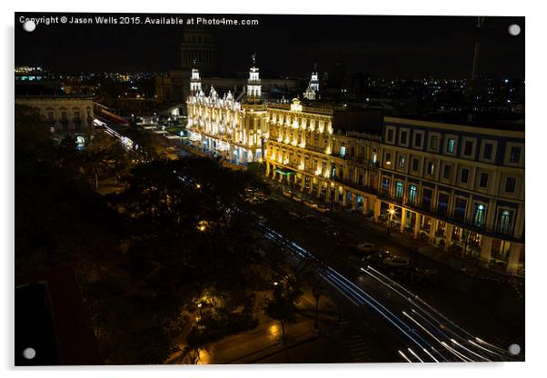 Traffic trails along the Prado Acrylic by Jason Wells