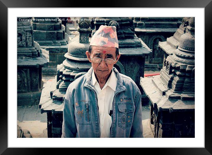  Nepalese Man Framed Mounted Print by Jamie Mitchell