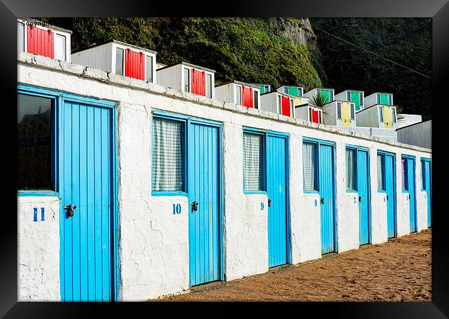 Newquay Beach Huts Framed Print by Martin Parratt