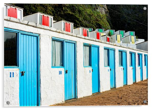 Newquay Beach Huts Acrylic by Martin Parratt