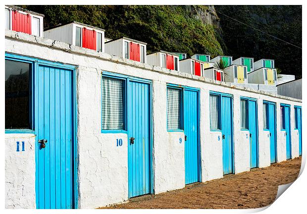 Newquay Beach Huts Print by Martin Parratt