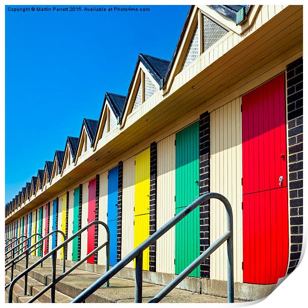 Lowestoft Beach Huts Print by Martin Parratt