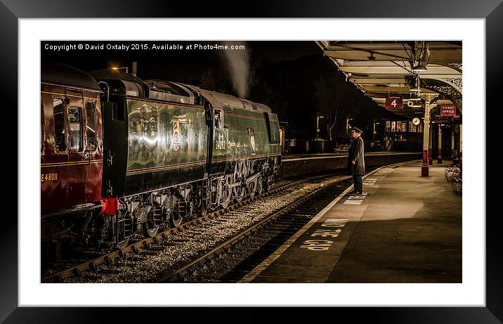  34092 'Wells' at Keighley Station Framed Mounted Print by David Oxtaby  ARPS