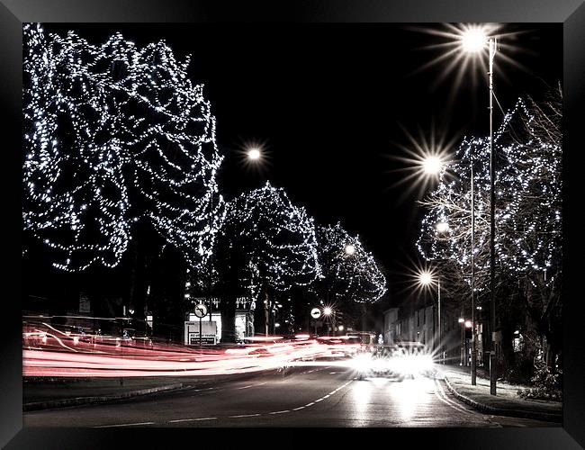 Brackley Christmas lights Framed Print by Jon Mills