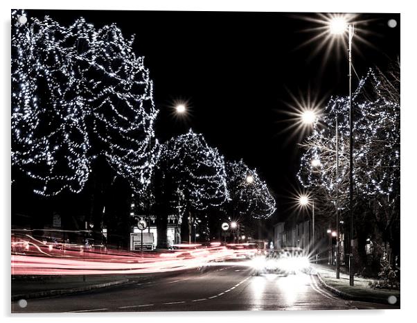 Brackley Christmas lights Acrylic by Jon Mills