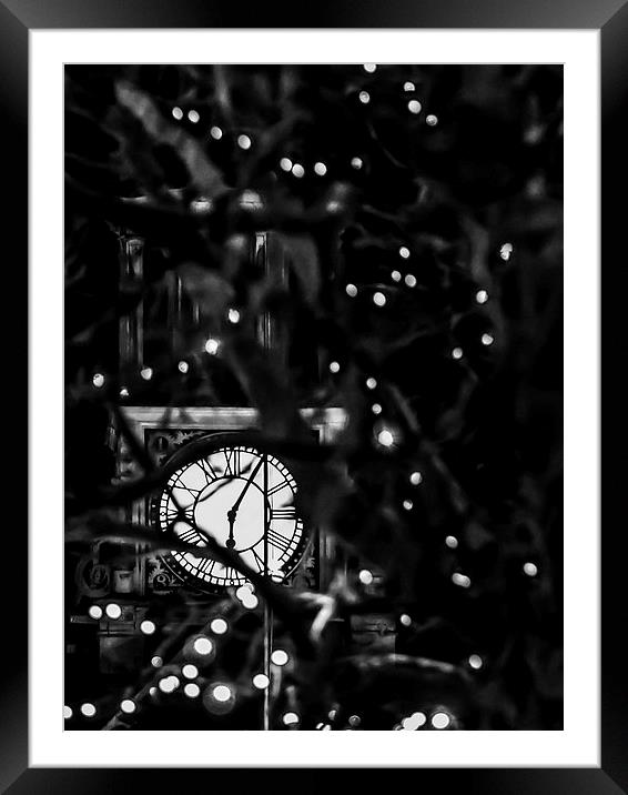  Brackley Festive Clock Tower Framed Mounted Print by Jon Mills