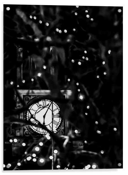  Brackley Festive Clock Tower Acrylic by Jon Mills
