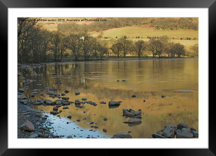  SHALLOW LAKE Framed Mounted Print by andrew saxton