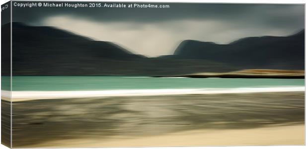 Luskentyre Beach and the Harris Hill Canvas Print by Michael Houghton